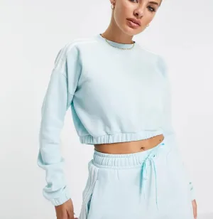 adidas Training Womens Cropped Three Stripes Mint Sweatshirt Size L (New)