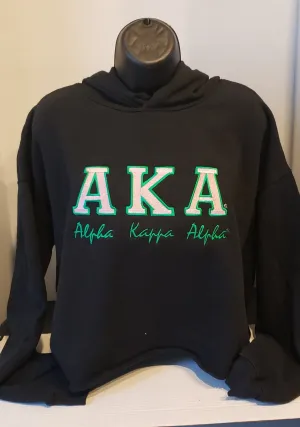 ALPHA KAPPA ALPHA Sport Grey (BOLD CROPPED) Grey Sport Hoodie