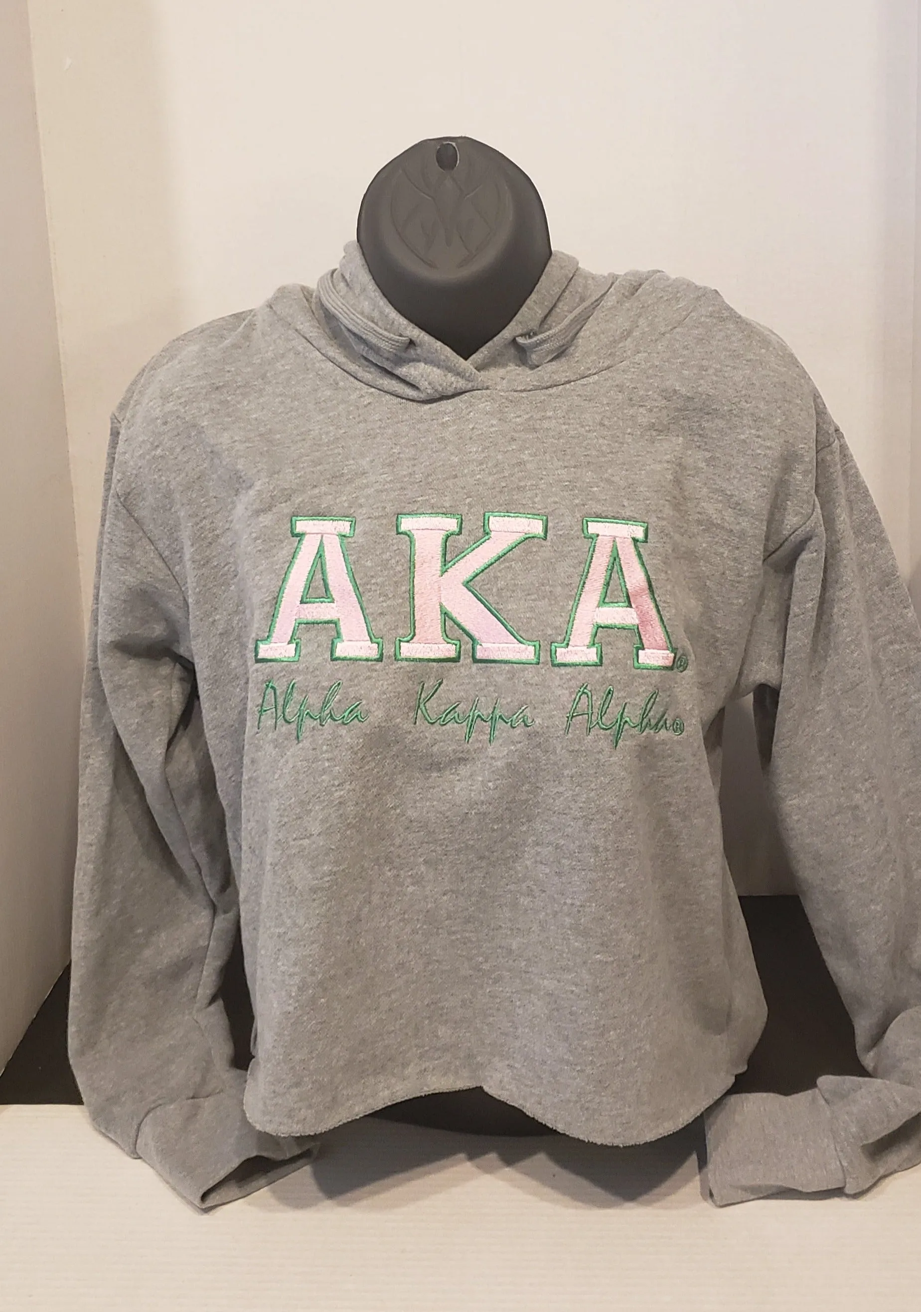 ALPHA KAPPA ALPHA Sport Grey (BOLD CROPPED) Grey Sport Hoodie