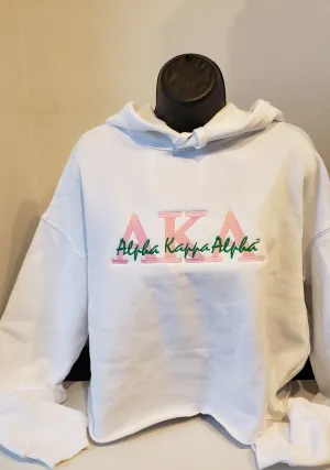 ALPHA KAPPA ALPHA White (SCRIPT CROPPED) SWEATSHIRT