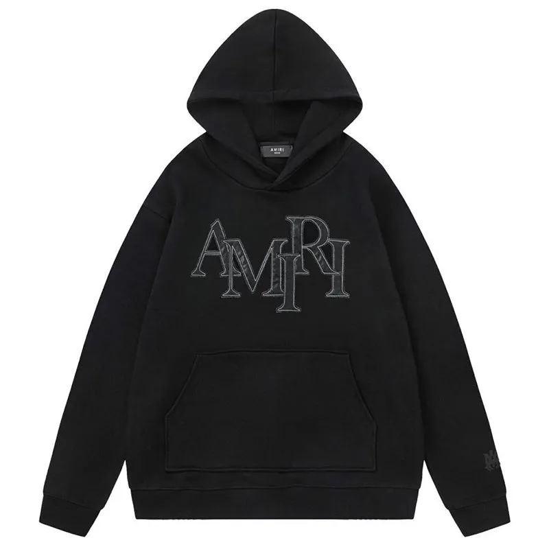 AMIRI Staggered Logo-Patches Hoodies