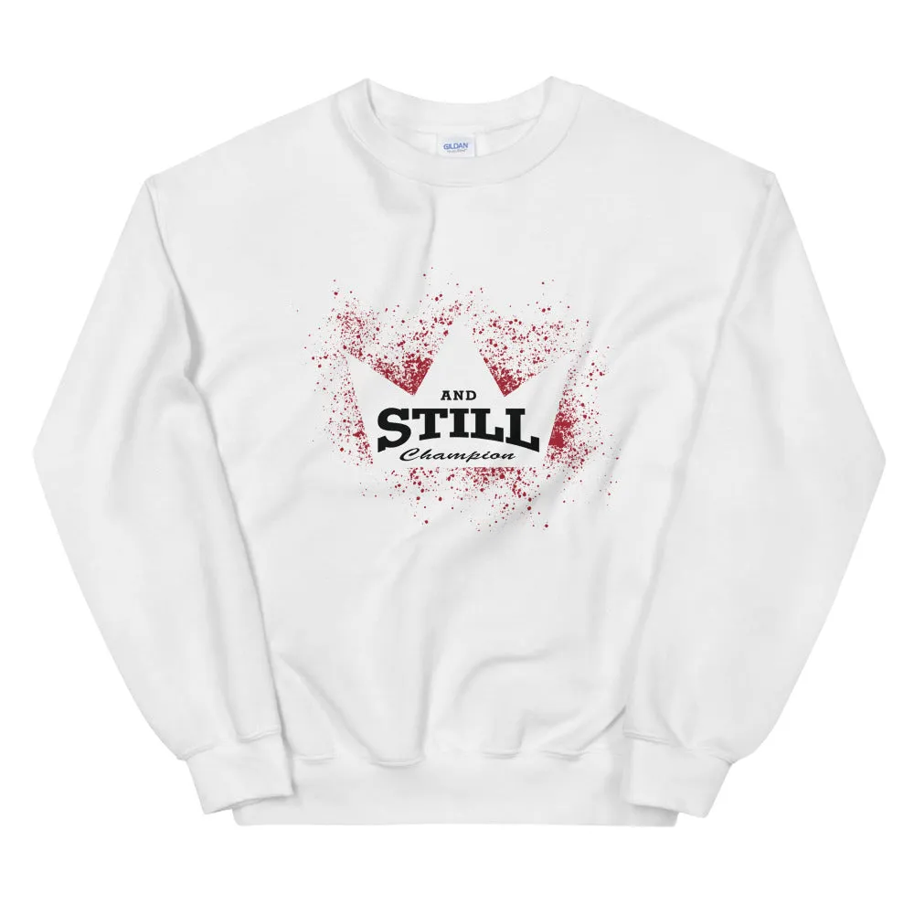 And Still Champion crown with ASC logo on back label women's sweatshirt