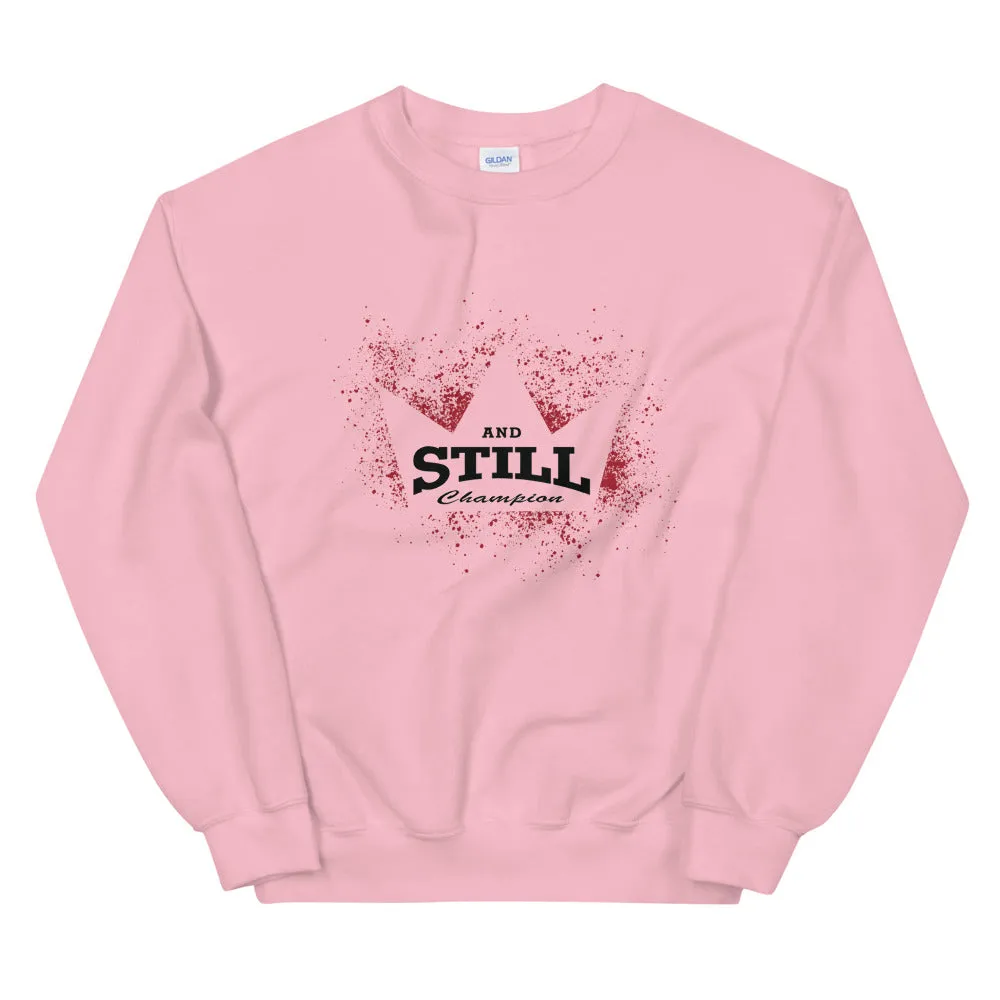 And Still Champion crown with ASC logo on back label women's sweatshirt