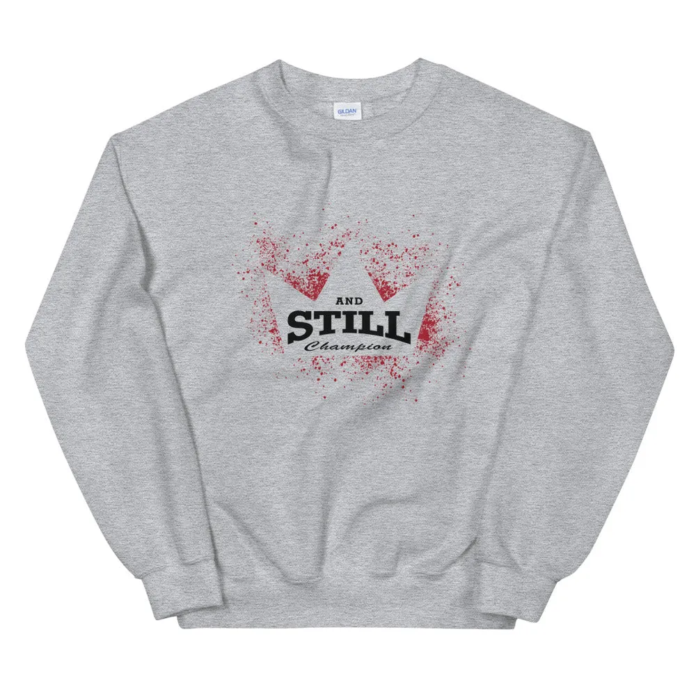 And Still Champion crown with ASC logo on back label women's sweatshirt