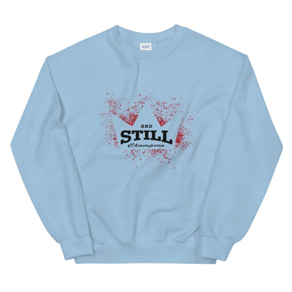 And Still Champion crown with ASC logo on back label women's sweatshirt