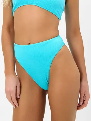 Anne High Waisted Plisse Bottom in Aquamarine