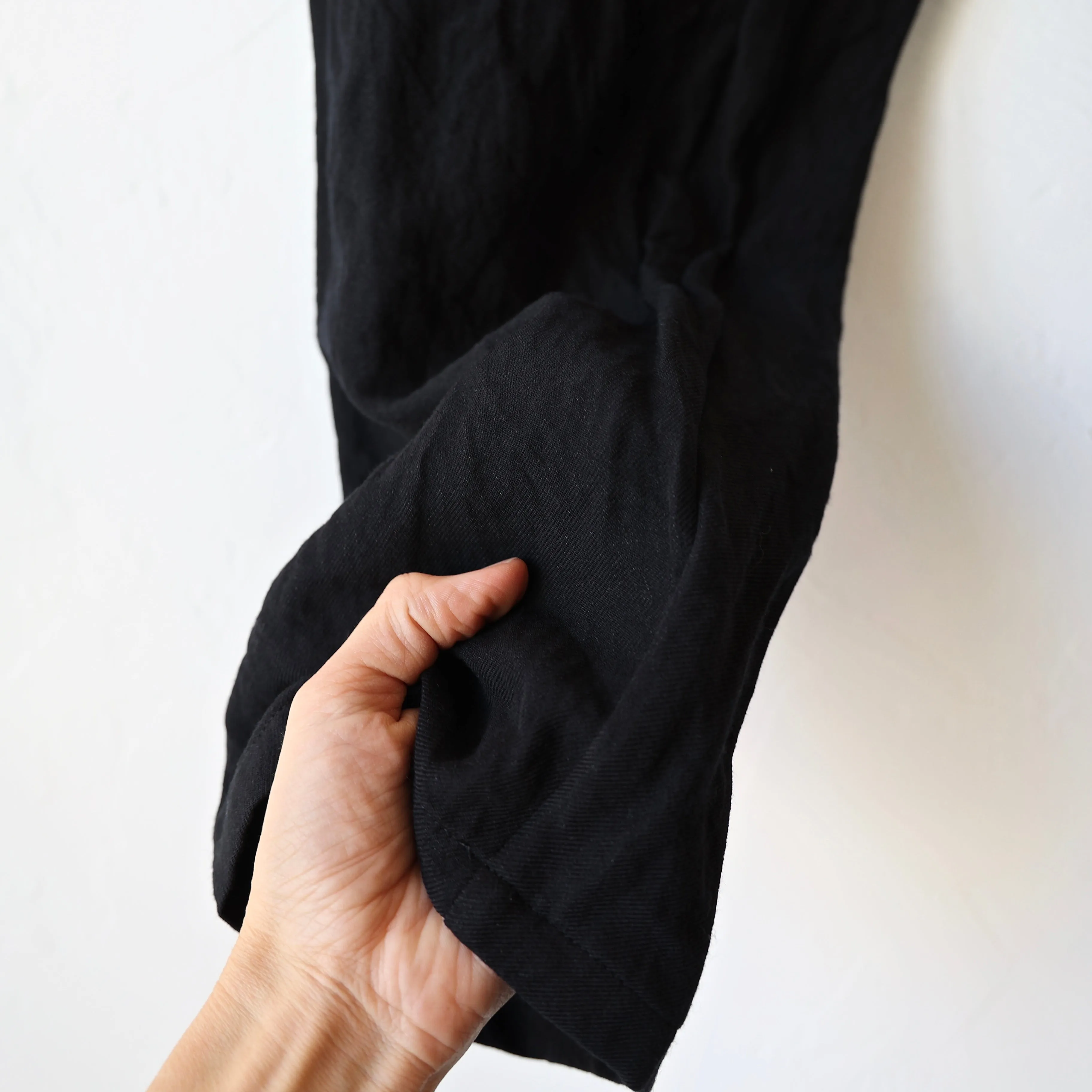 Apuntob Pleated Trousers - Black Cotton/Wool