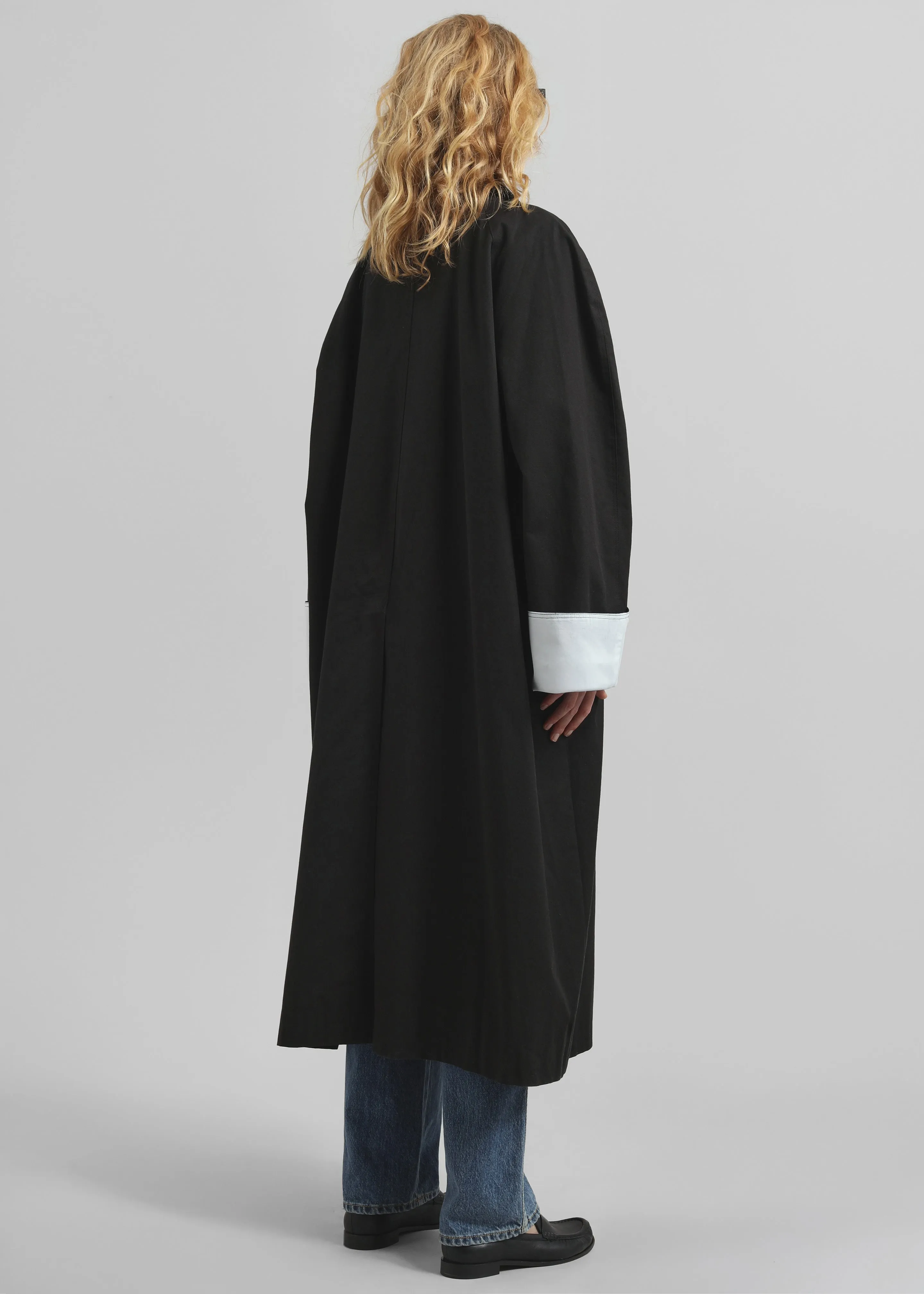 Arlise Oversized Trench Coat - Black