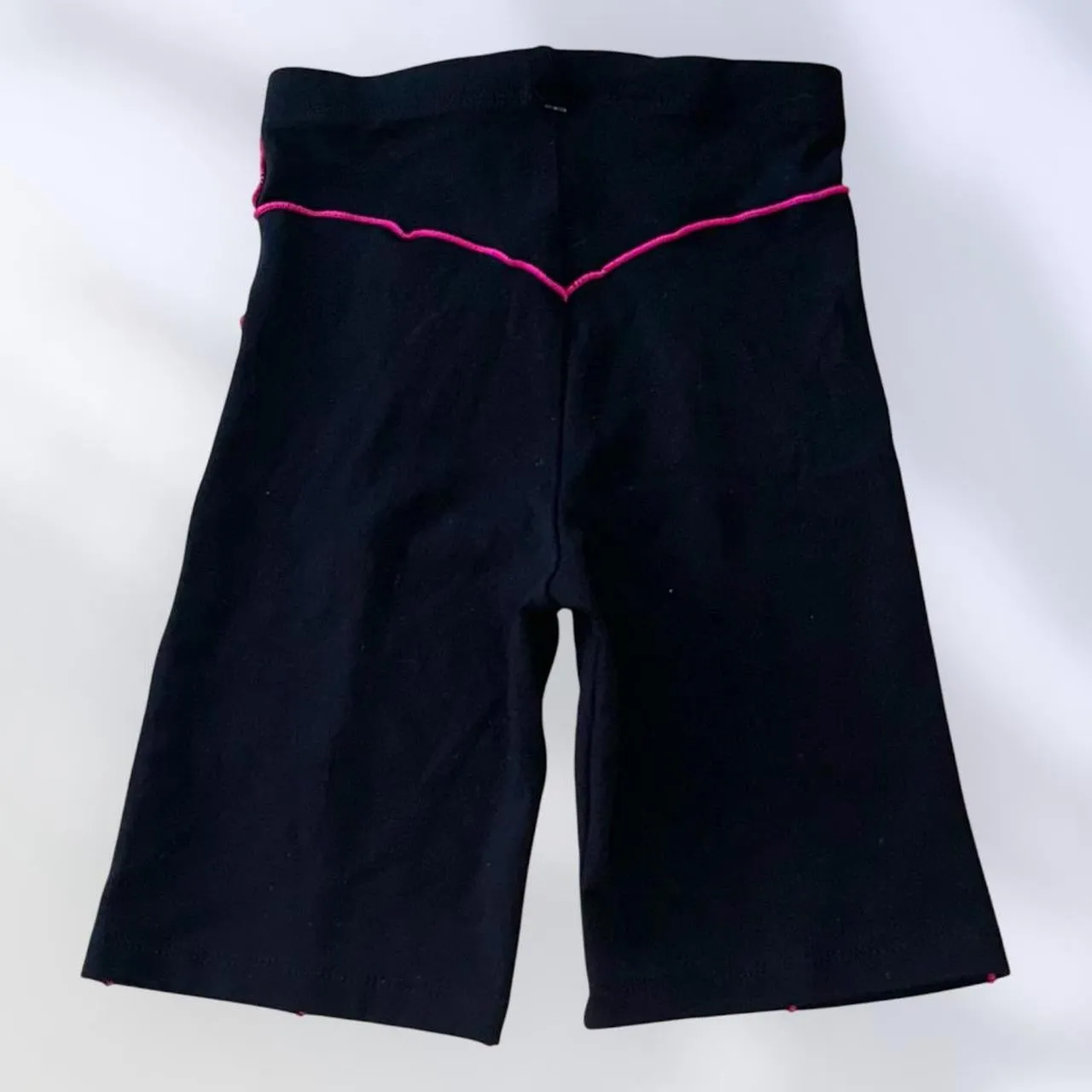 Athletic Black High-Waisted Bike Shorts Compression Flattering | USA-Made Vintage
