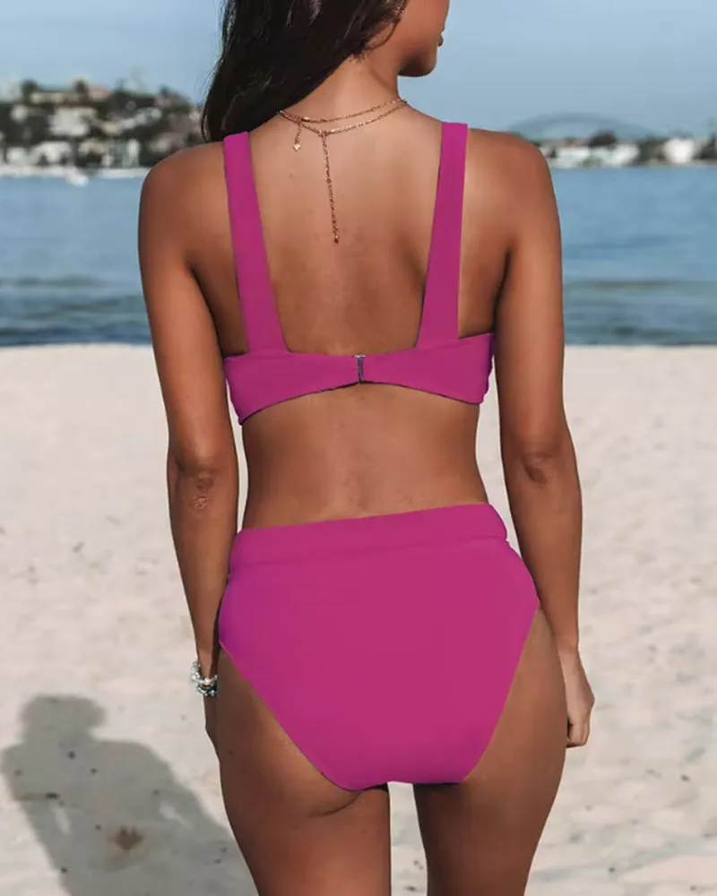 Auberta® | Solid Color High Waist Bikinis