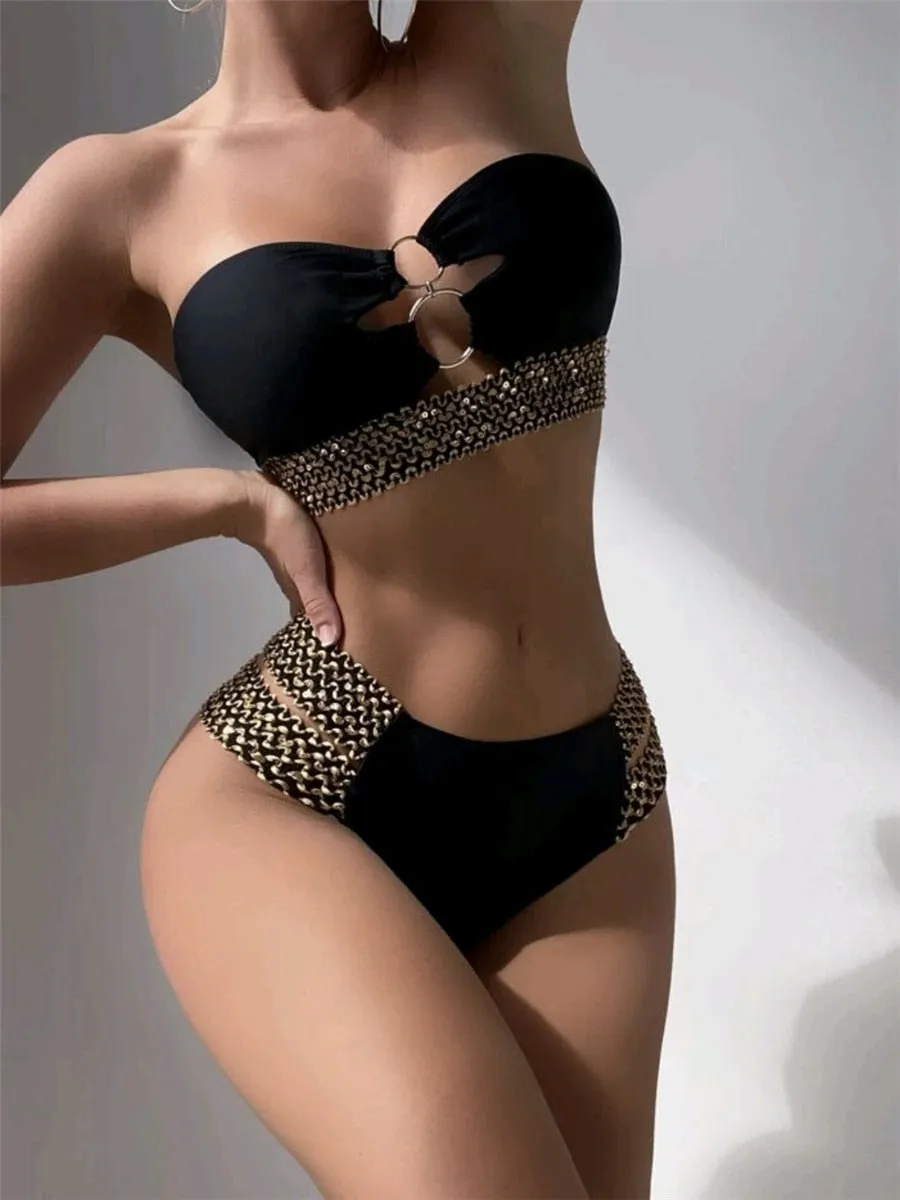 Bandage Bikinis 2023 Women Push Up Swimsuit