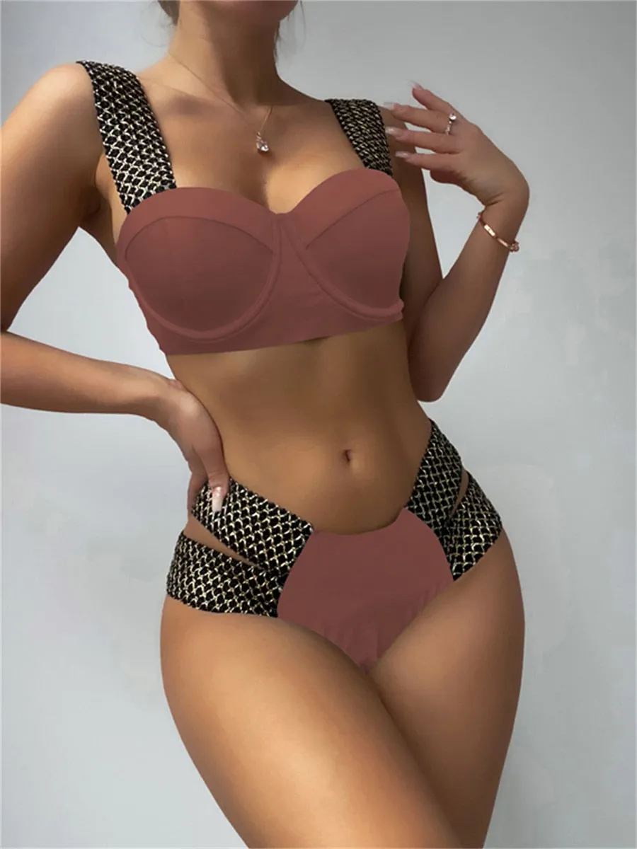 Bandage Bikinis 2023 Women Push Up Swimsuit