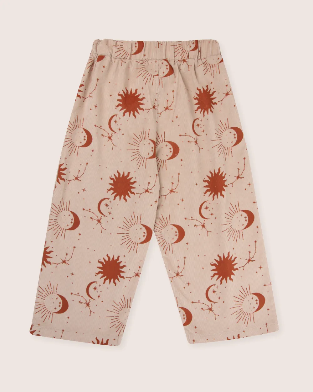 Beige Celestial Print Trousers