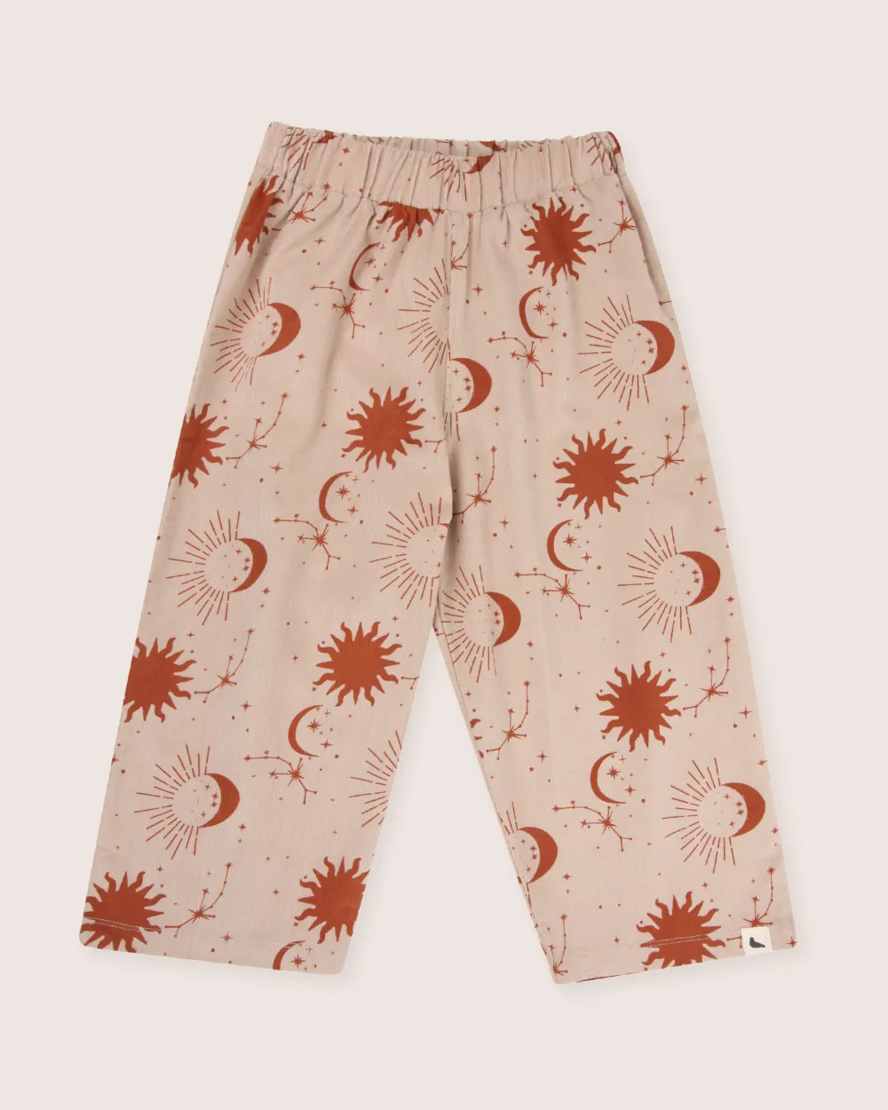 Beige Celestial Print Trousers