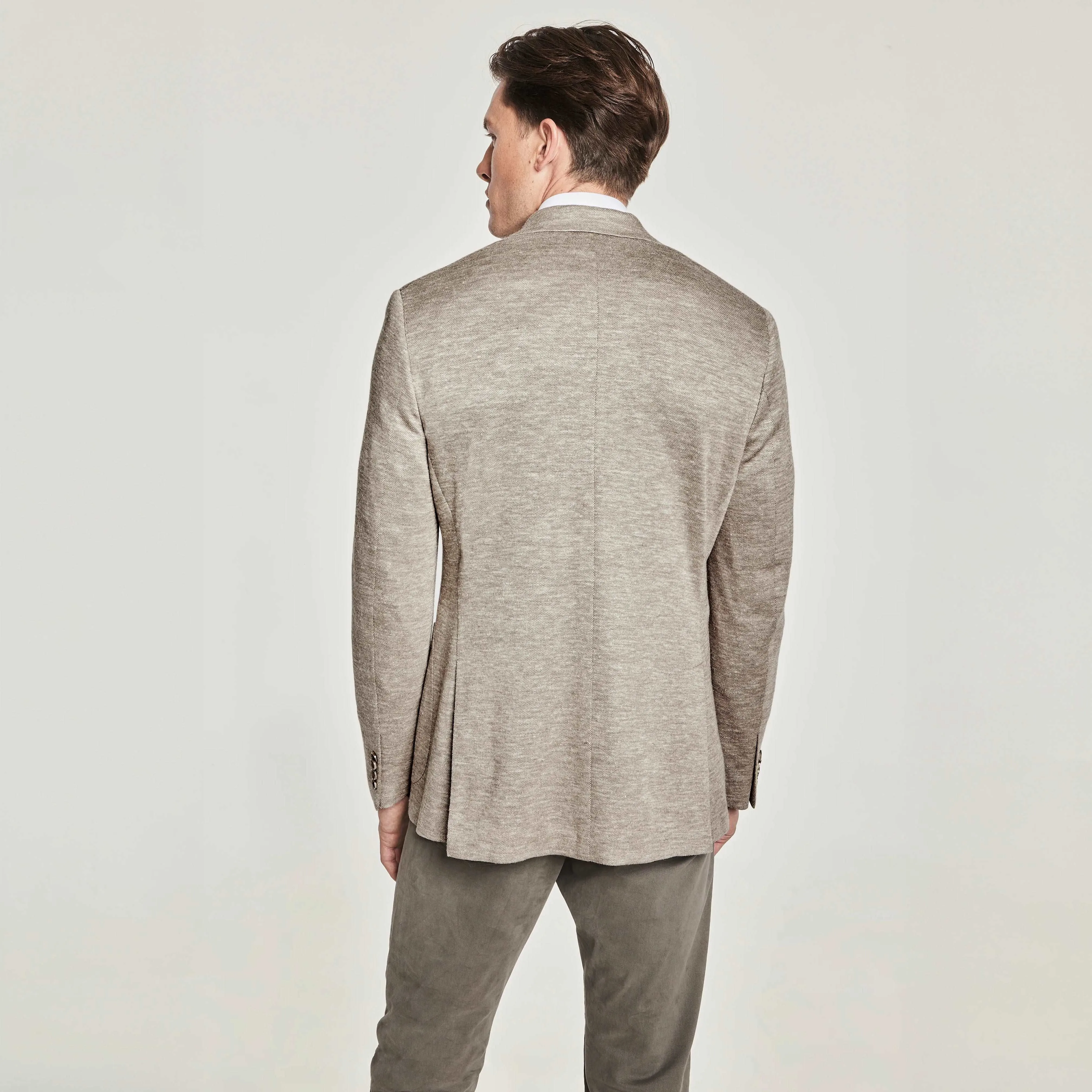 Beige Melange Queens Contemporary Fit Unconstructed Sport Jacket - Jack Victor
