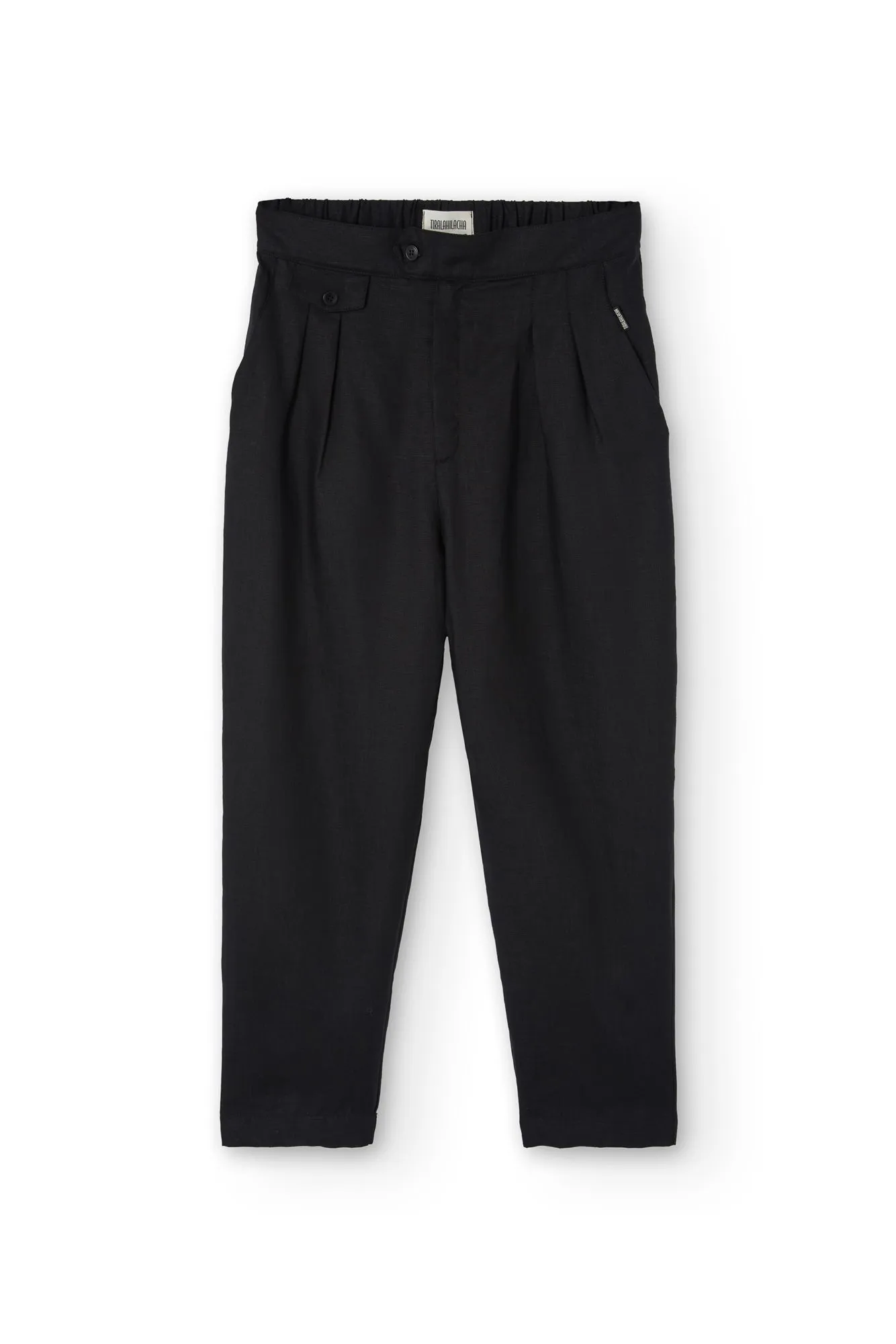 Bijoux Linen Pleated Trousers Black