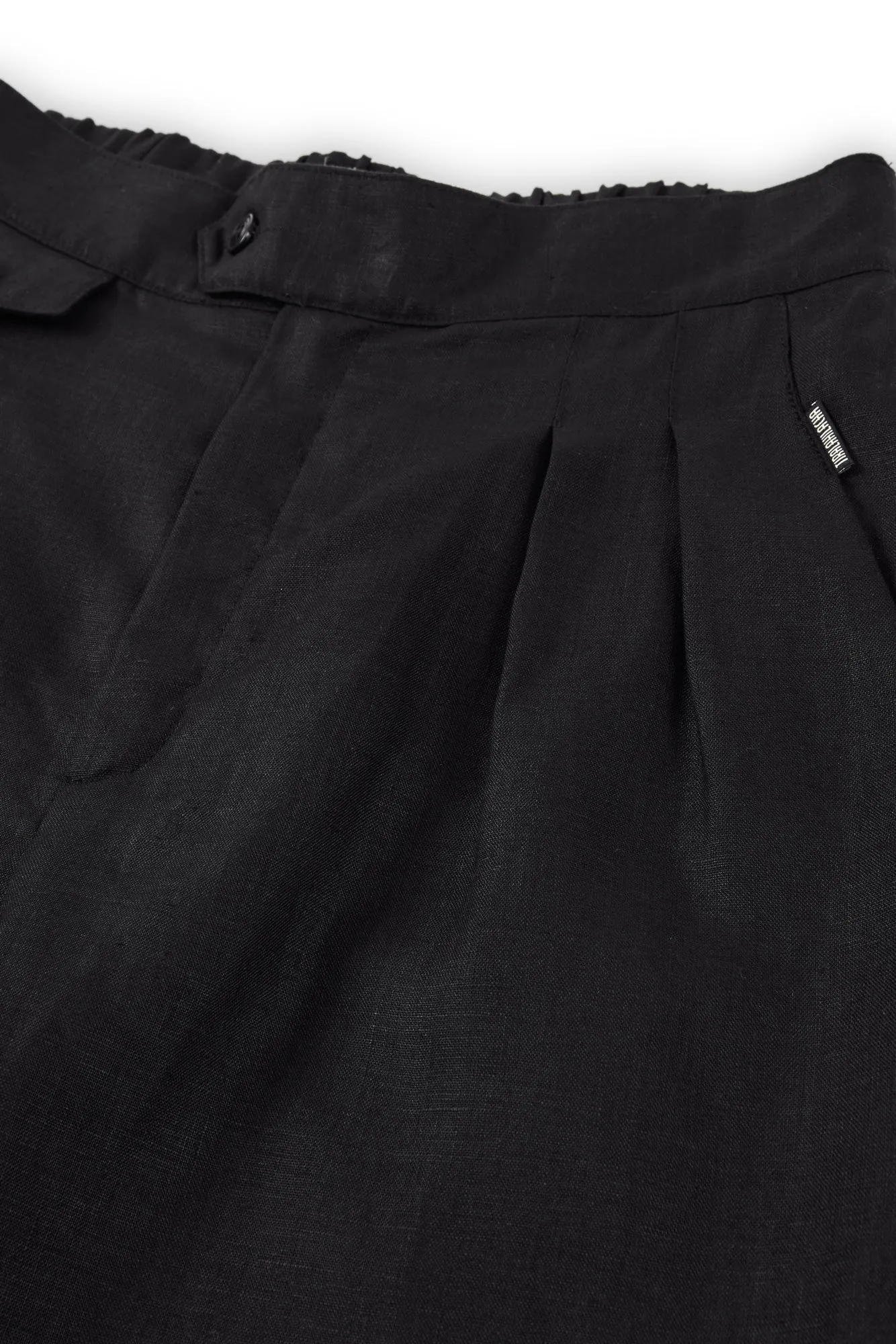 Bijoux Linen Pleated Trousers Black
