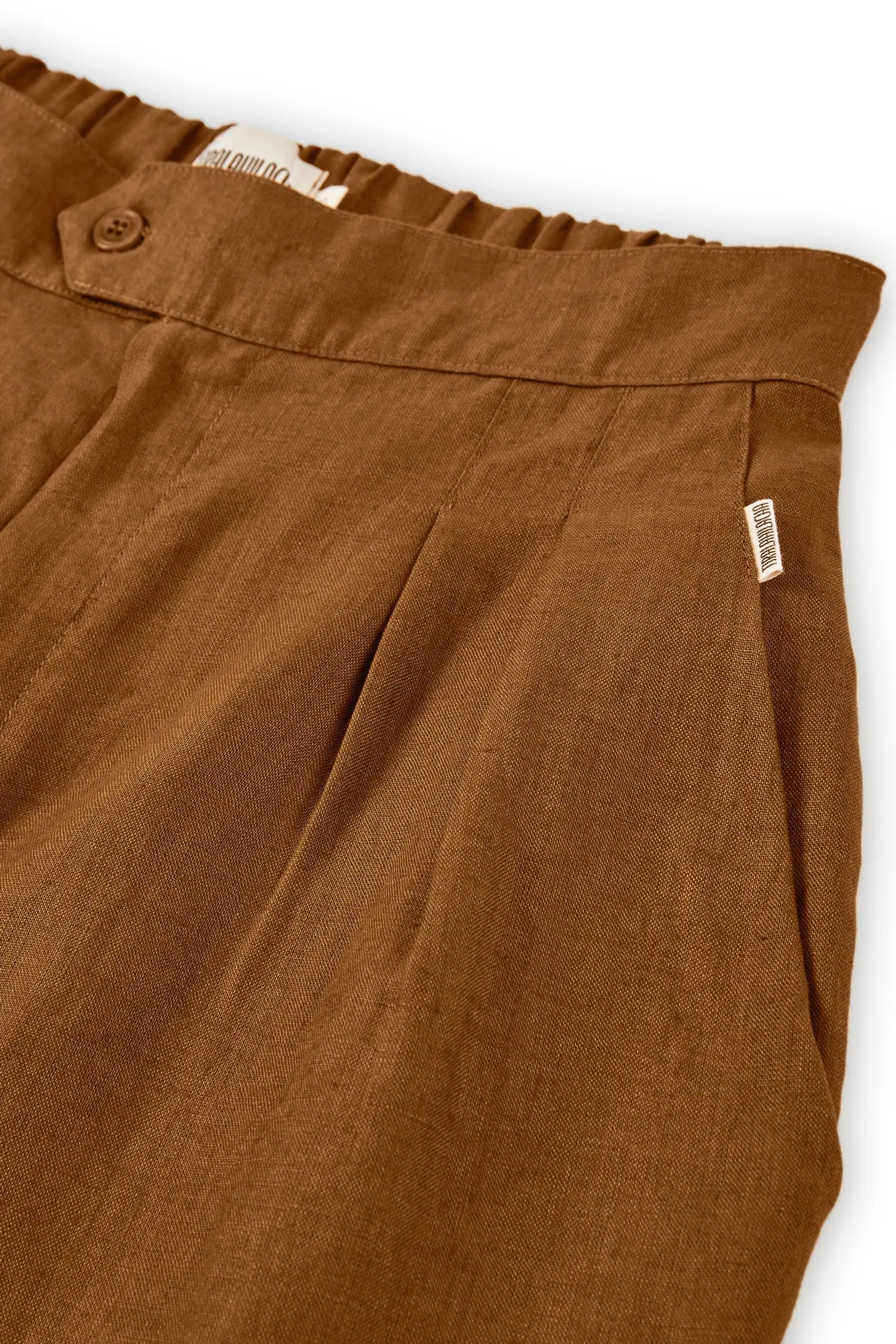 Bijoux Linen Pleated Trousers Terracotta