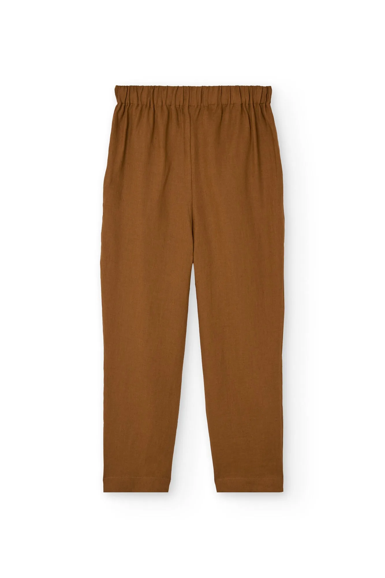 Bijoux Linen Pleated Trousers Terracotta