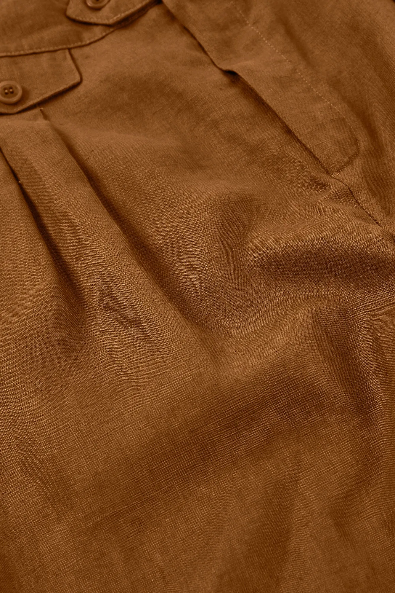 Bijoux Linen Pleated Trousers Terracotta