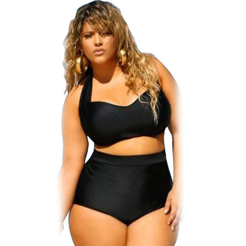 Bikinis Big Size Swimwear Sexy Plus Size 5XL High Waist Bikini Set Neon Large Size Swimwear Monokini Swimsuit LC41805