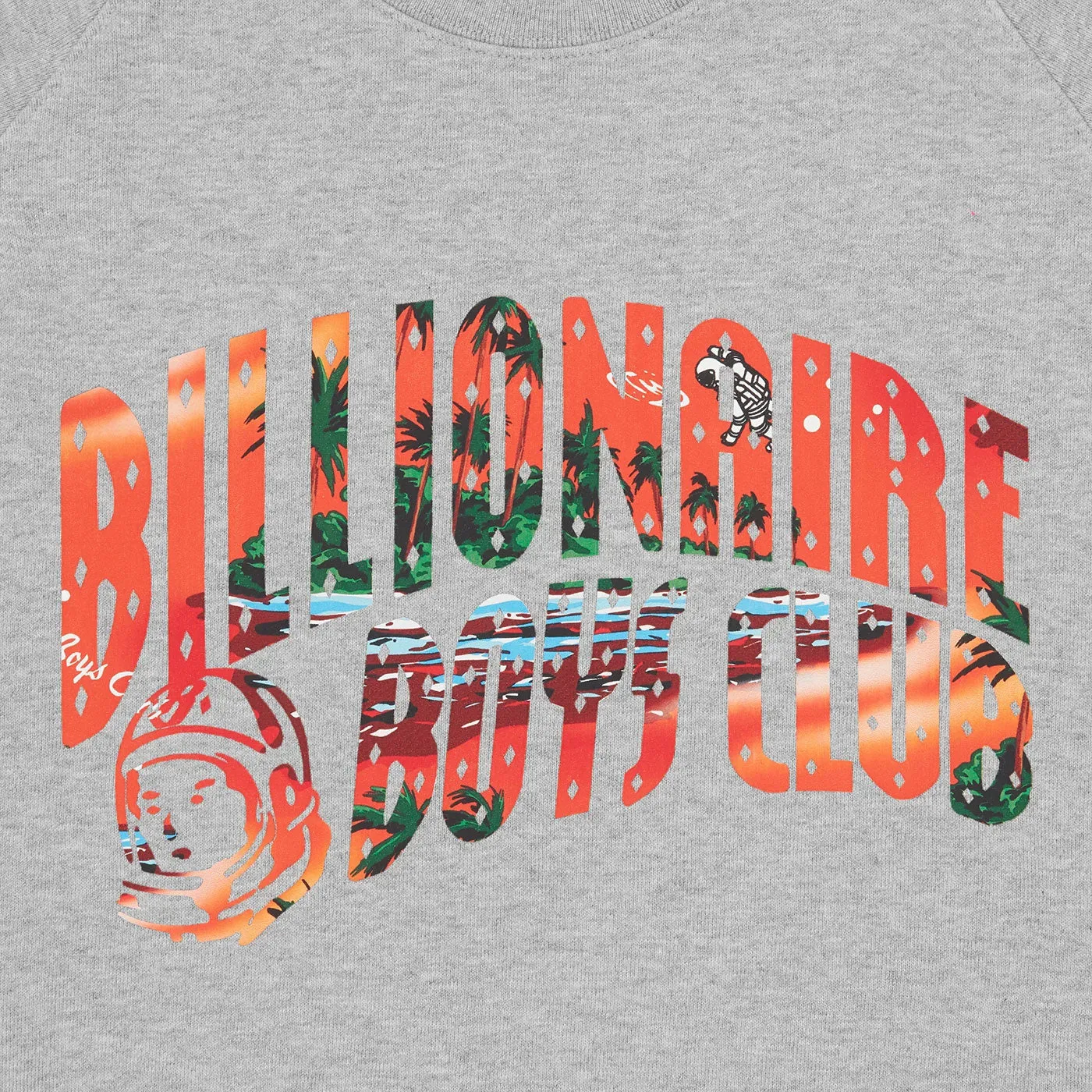 BILLIONAIRE BOYS CLUB TROPICAL ISLAND FILL ARCH LOGO SWEATSHIRT