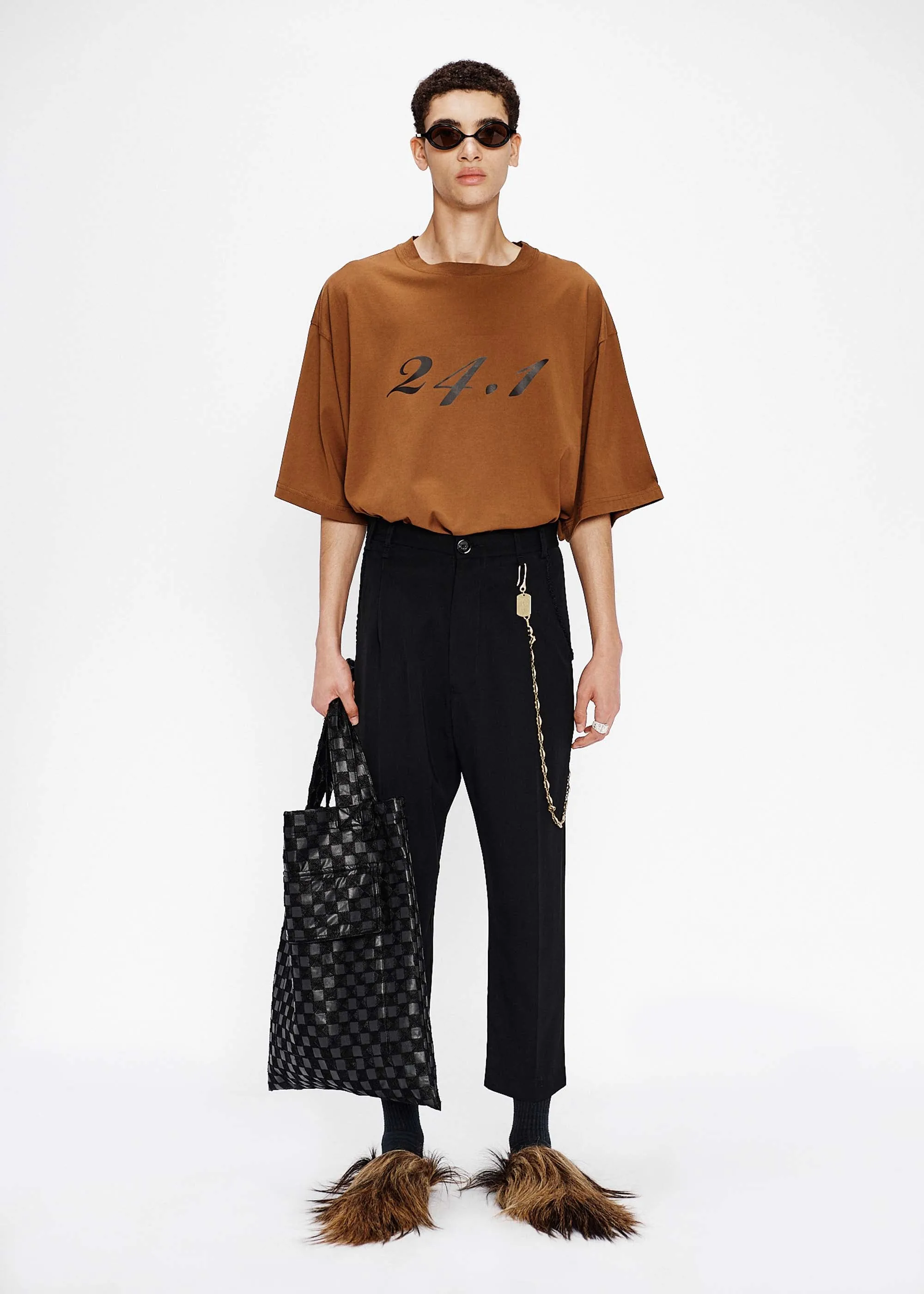 Black Cropped Pleated Trousers