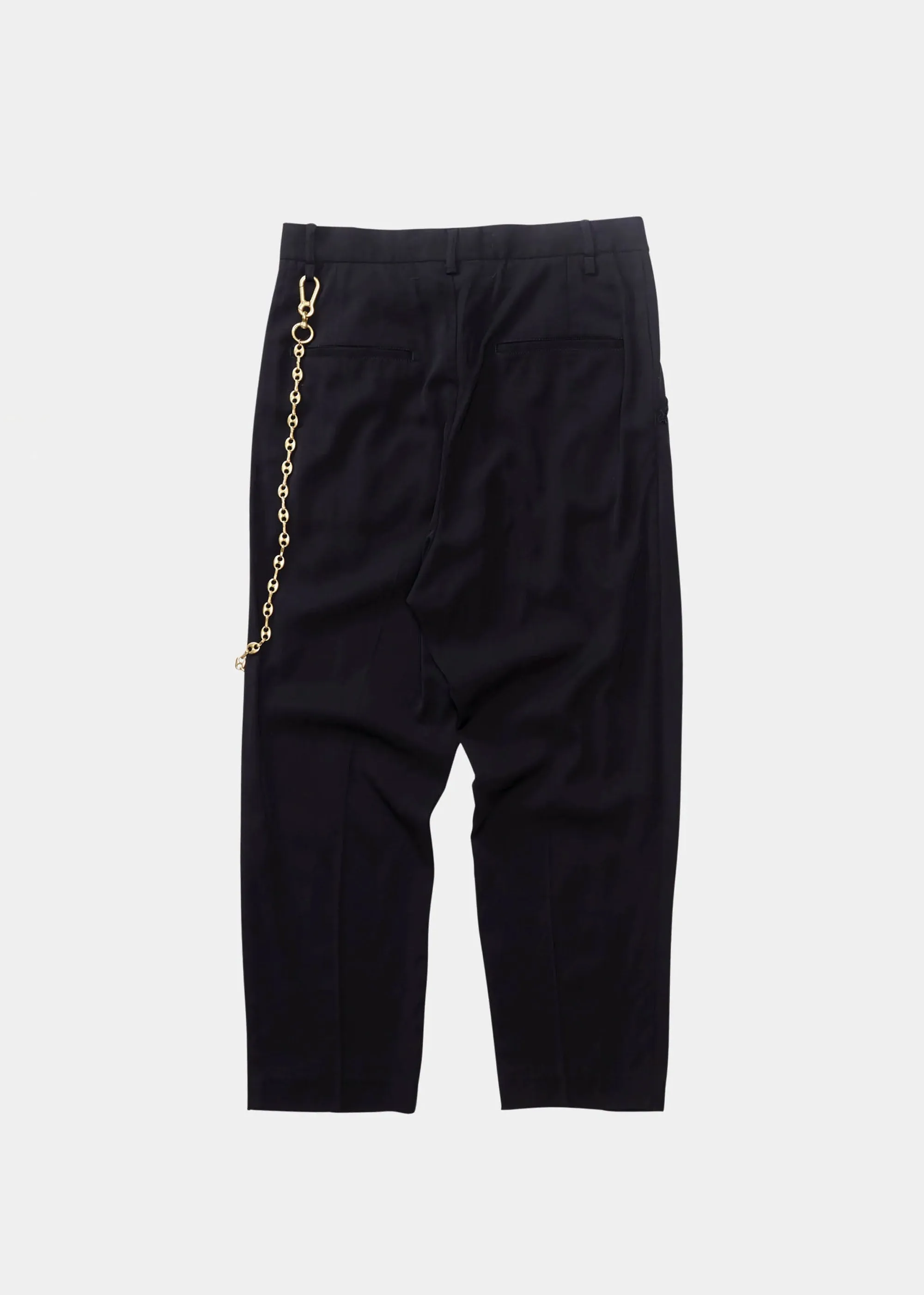 Black Cropped Pleated Trousers