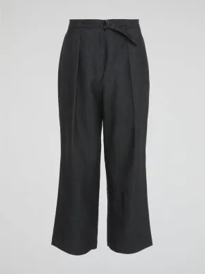 Black Pleated Capri Pants