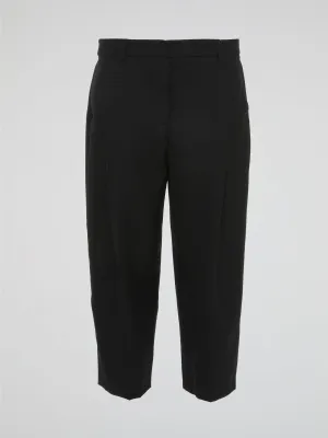 Black Pleated Capri Pants