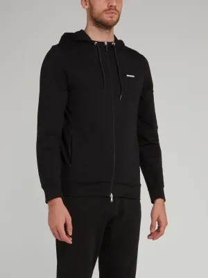 Black Rear Logo Hooded Jacket
