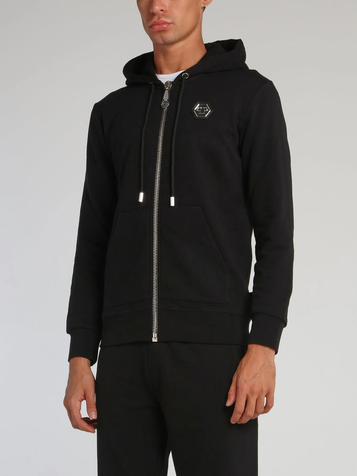Black Rear Studded Logo Hoodie Sweatshirt