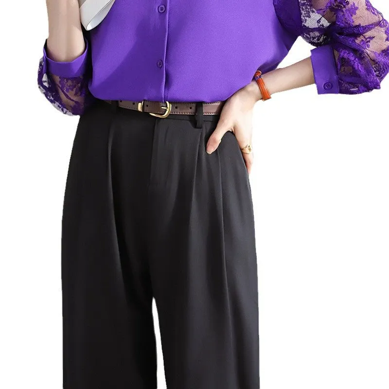 Black Semi Formal Pleated Trousers