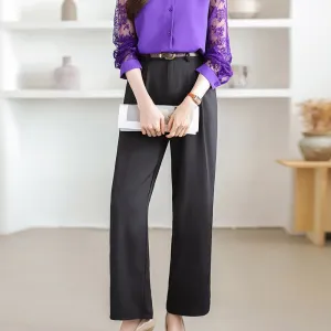 Black Semi Formal Pleated Trousers