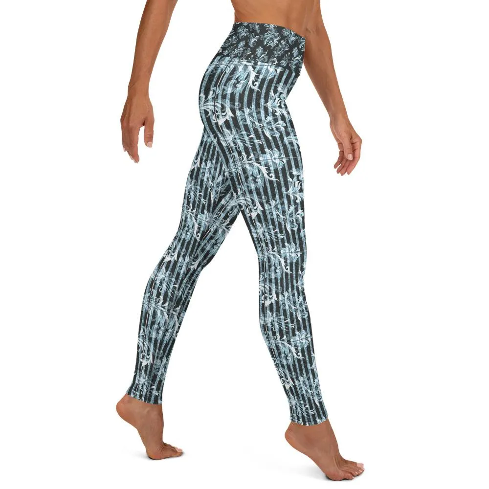 Blue Fleur Denim - Yoga Leggings
