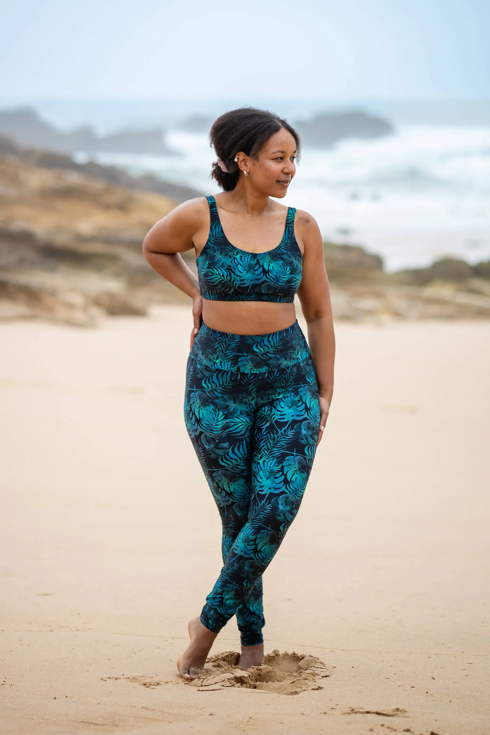 Bora Leggings - petrol banana