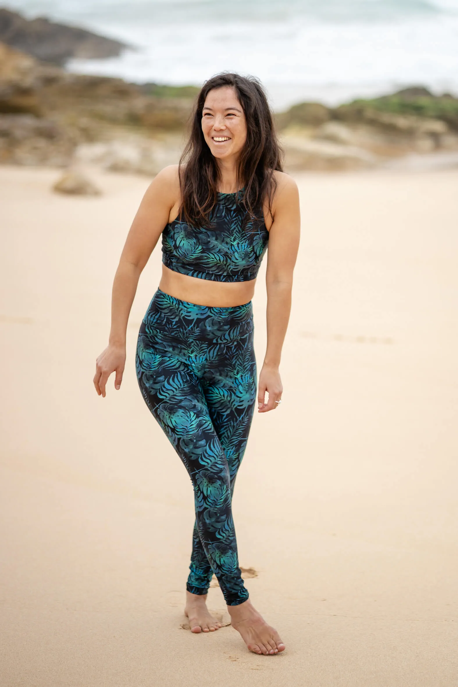 Bora Leggings - petrol banana