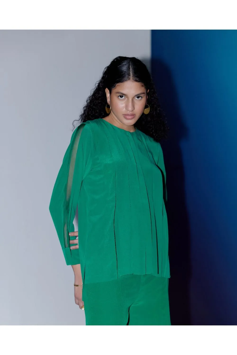 BOX PLEAT COORDS- EMERALD GREEN