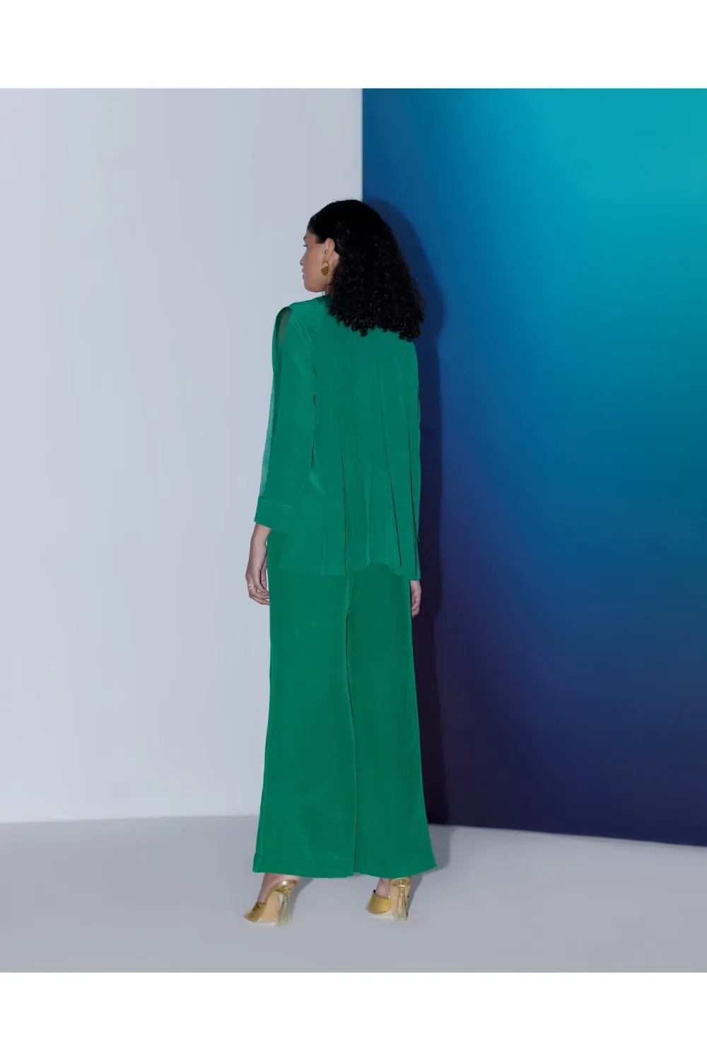 BOX PLEAT COORDS- EMERALD GREEN