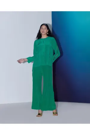BOX PLEAT COORDS- EMERALD GREEN