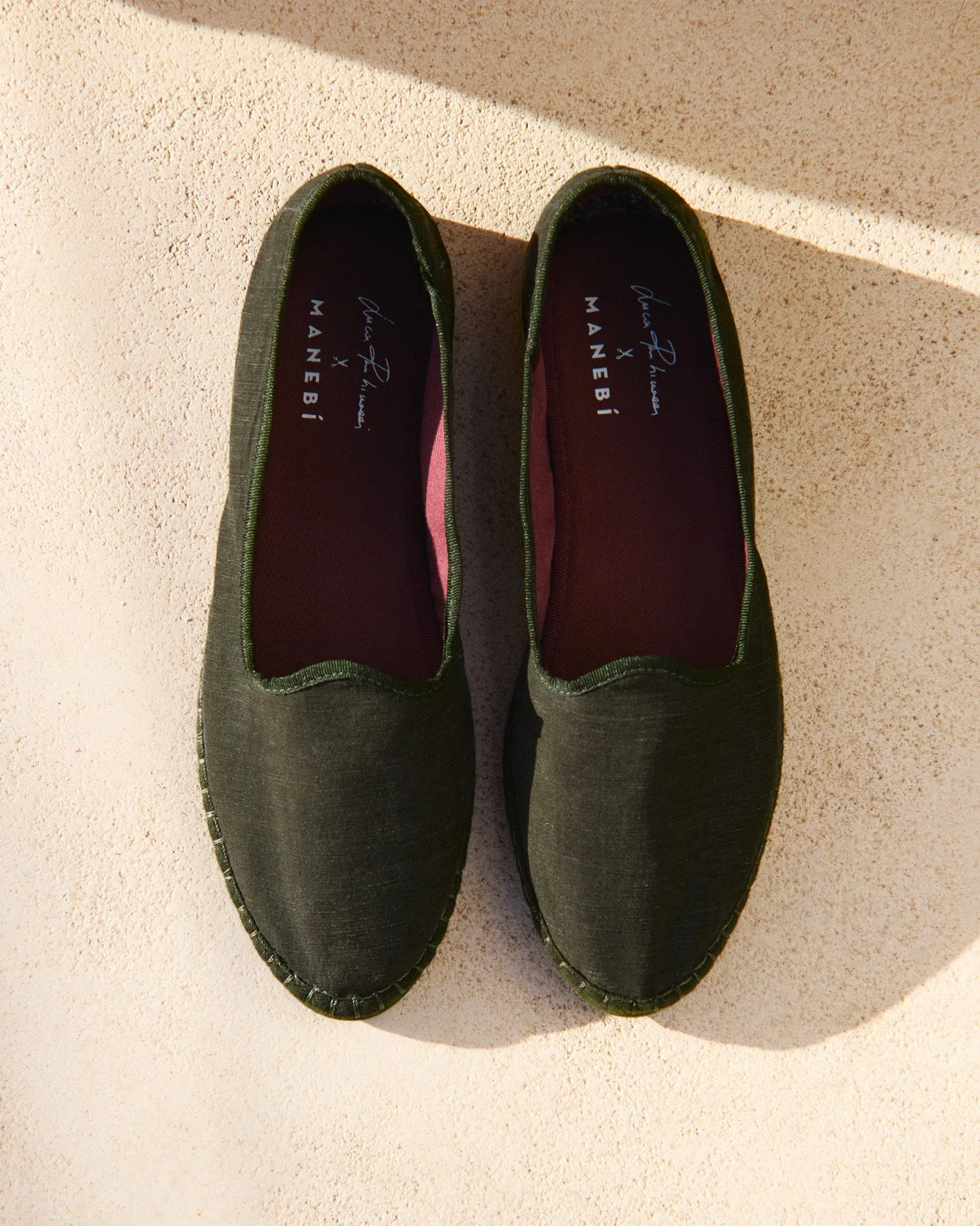Brummel Lyocell Linen Blend Slippers - Q78VM - Luca Rubinacci x Manebí Military Green