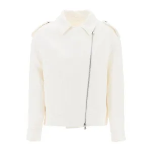 Brunello Cucinelli cotton-linen biker jacket