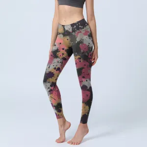 Buddha Stones Splatter Print Exercise Leggings Women's Yoga Pants
