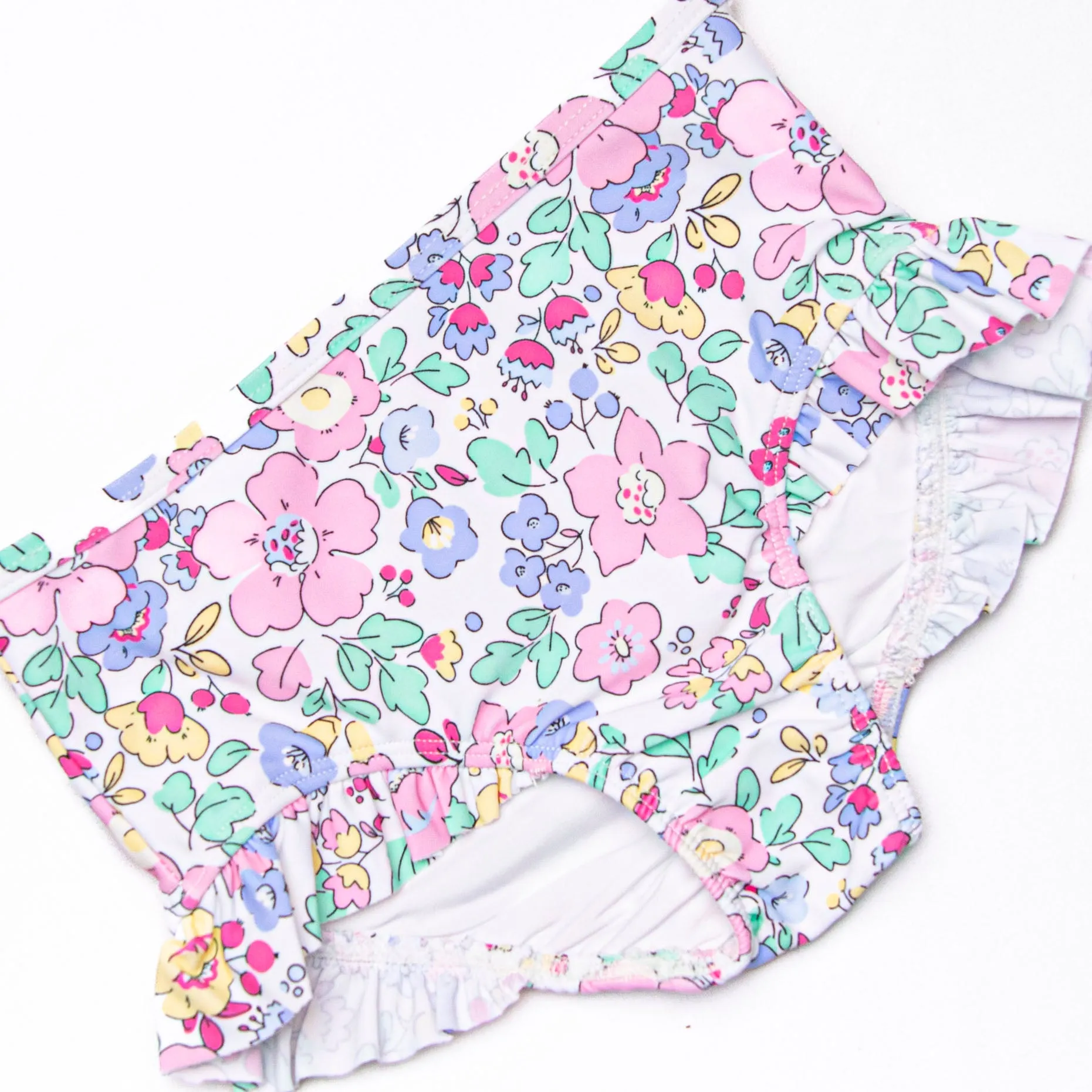 By the Bay Blooms Long Sleeve Rash Guard Bikini, Pink