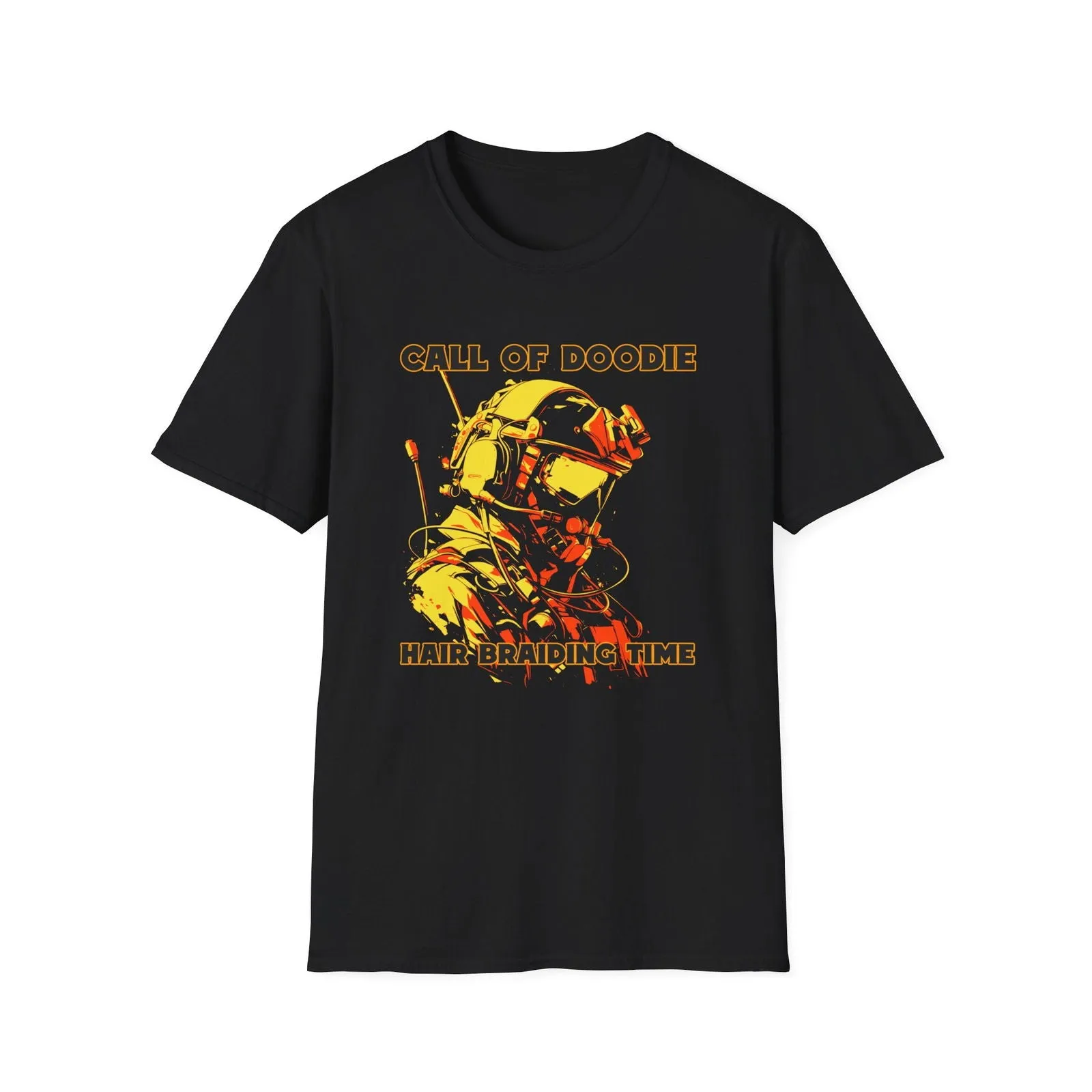 Call of Doodie: Hair Braiding Time Dad Joke Unisex Softstyle T-Shirt