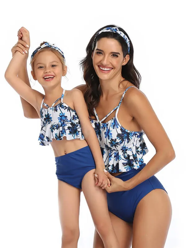 Cami Ruffle Hem Top Mommy And Me Matching Bikinis
