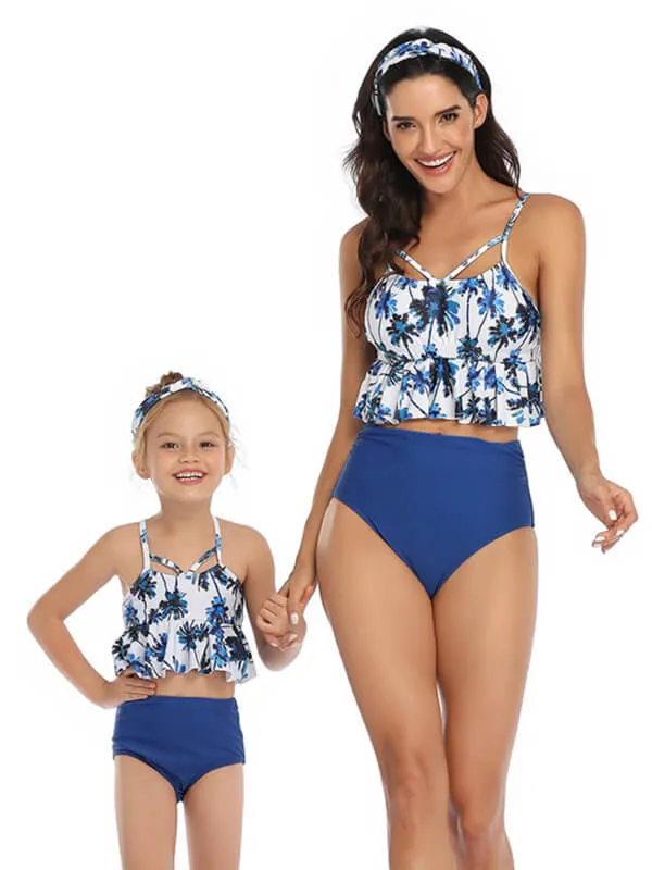 Cami Ruffle Hem Top Mommy And Me Matching Bikinis