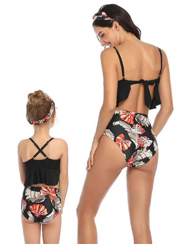 Cami Ruffle Hem Top Mommy And Me Matching Bikinis