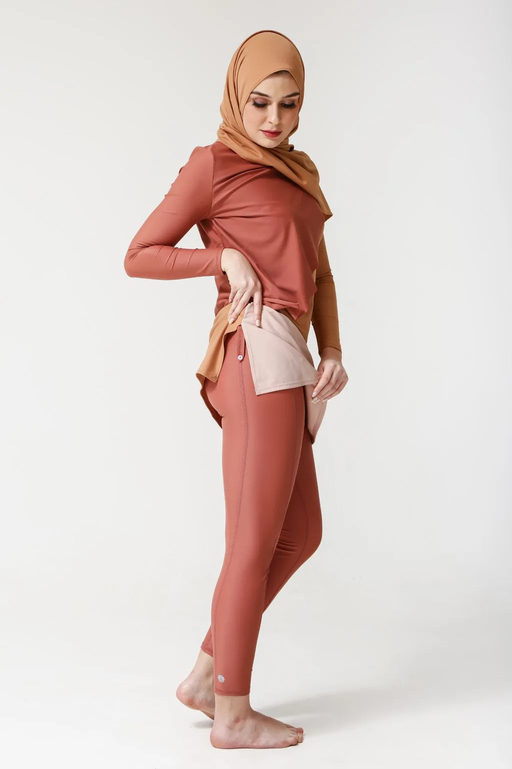 Cape Swim Dress - Clay
