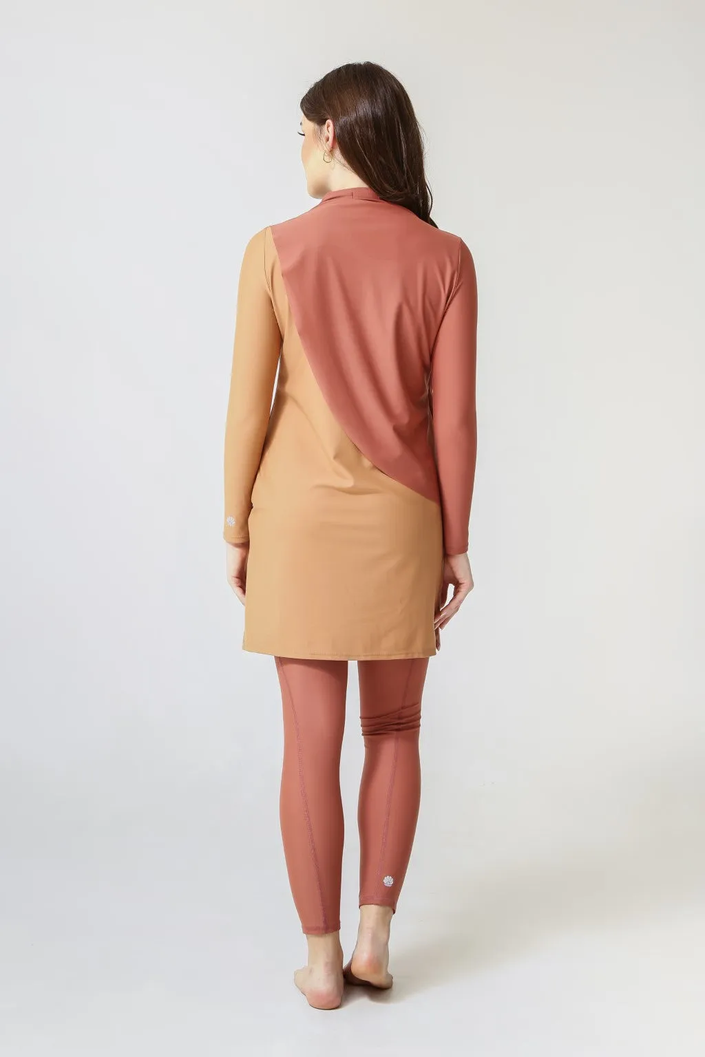 Cape Swim Dress - Clay